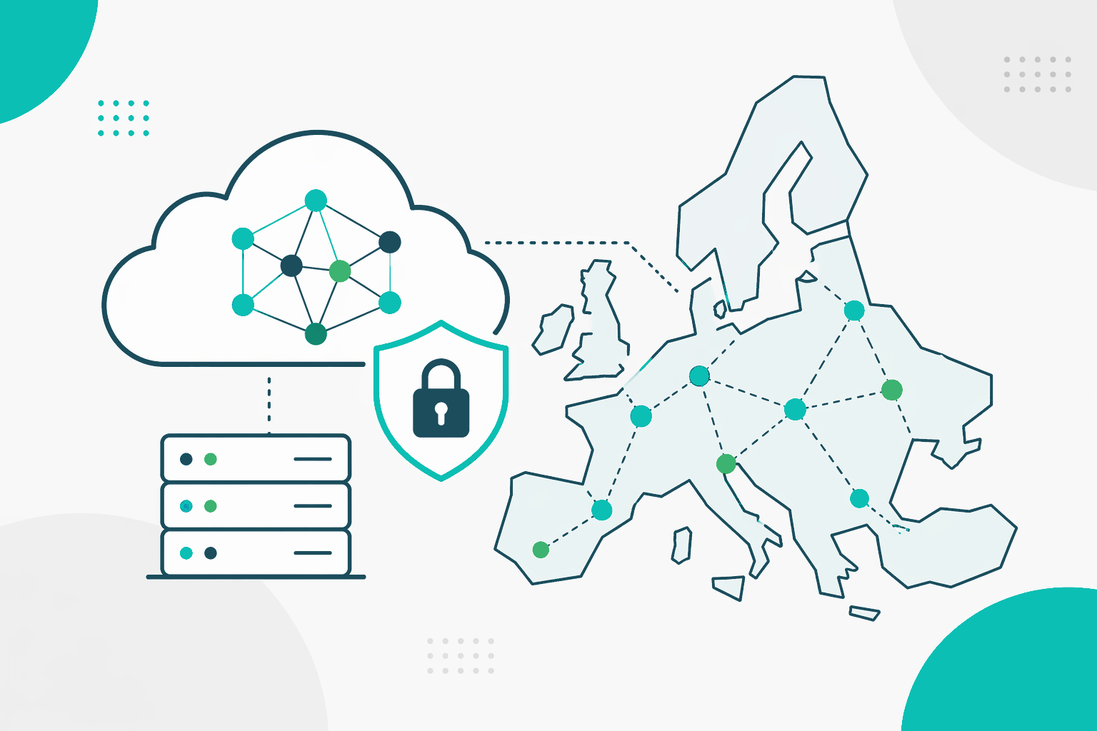 Illustration d&rsquo;un LLM d&rsquo;entreprise opéré sur Azure avec résidence des données en Europe, contrôles RGPD et documents sécurisés